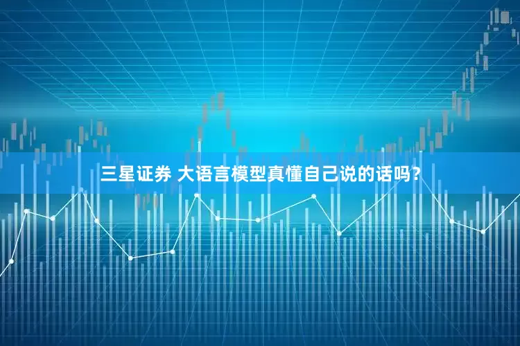 三星证券 大语言模型真懂自己说的话吗？